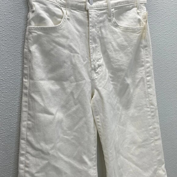 MOTHER Women’s The Hustler Roller High-Rise Jeans – White – Size 28 - Picture 3 of 10